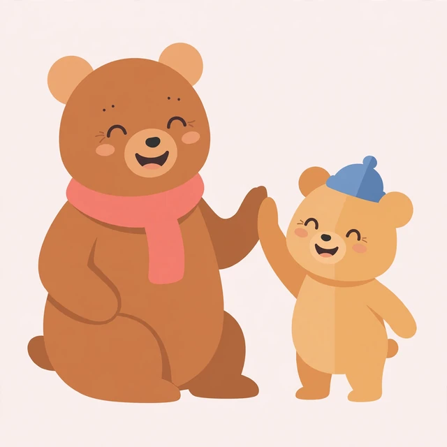 Two bears high-fiving, the TandemSkills mascots